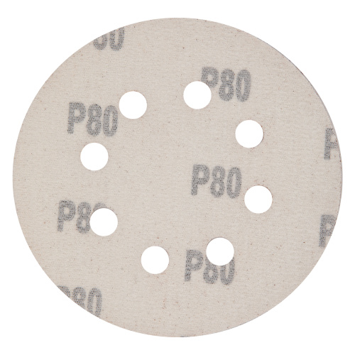 Круг абразивный на ворсовой подложке под "липучку", перфорированный, P 80, 125 мм, 5 шт. Matrix