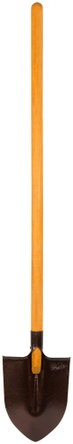 Лопата штыковая, рельсовая сталь Р65 (М76), с деревянным черенком "ПЗИ" 220х280х1420 мм