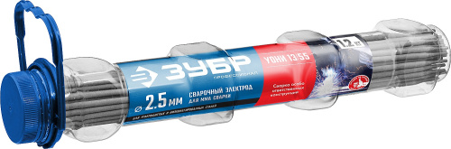 Электроды сварочные ЗУБР Профессионал УОНИ 13/55, с основным покрытием, 2.5х350 мм, 1.2 кг 40021-2.5