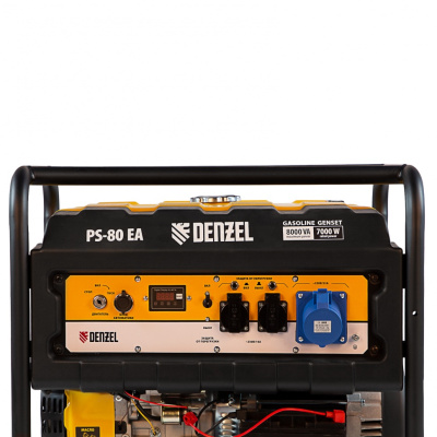 Генератор бензиновый PS 80 EA, 8,0 кВт, 230В, 25л, коннектор автоматики, электростартер Denzel 94692