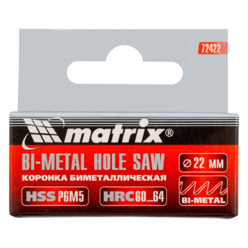 Коронка BIMETAL, 22 мм Matrix