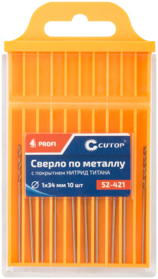 Сверло по металлу Cutop Profi  с титановым покрытием, 1х34 мм (10 шт)