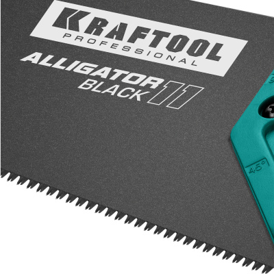 Ножовка для точного реза "Alligator BLACK 11", 550 мм, 11 TPI 3D зуб, KRAFTOOL