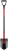 Лопата штыковая изогнутая с металлическим черенком и V-ручкой  195х280х1175 мм