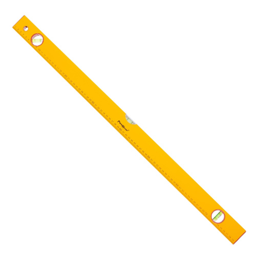 Уровень алюминиевый "Yellow", коробчатый корпус, 3 акриловых глазка, линейка, 800мм, РемоКолор