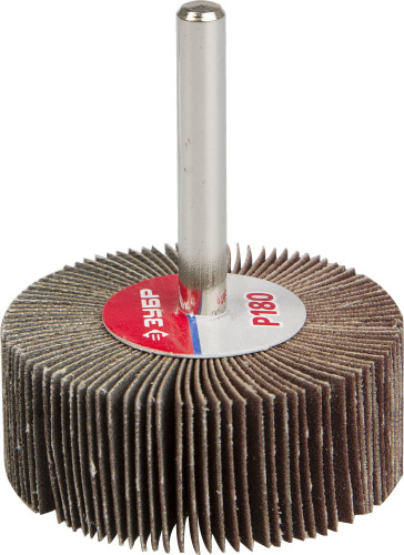 Круг шлифовальный ЗУБР "МАСТЕР" веерный лепестковый, на шпильке, тип КЛО, P180, 20х50 мм 