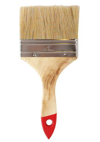 9040-36-100C Кисть плоская Standard 4" (100мм), натуральная щетина, деревянная ручка, Союз