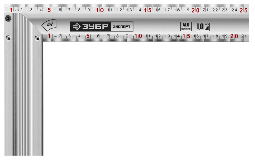 Жесткий столярный угольник с усиленным алюминиевым полотном ЗУБР ЭКСПЕРТ 250 мм