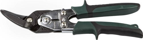 Ножницы по металлу BULLDOG проходные с двойной рычажной передачей, левые,  Cr-Mo, 260 мм, KRAFTOOL