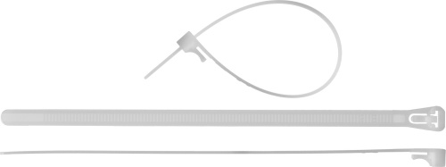 Кабельные стяжки разъемные белые КСР-Б1, 7.5 x 200 мм, 100 шт, нейлоновые, ЗУБР