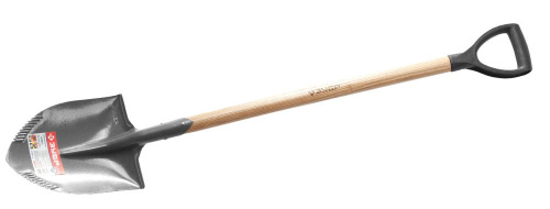 Лопата "БЕРКУТ" штыковая, деревянный черенок, с рукояткой, ЗУБР