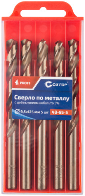 Сверло по металлу Cutop Profi с кобальтом 5%, 9,5 x 125 мм (5 шт)