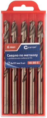 Сверло по металлу Cutop Profi с кобальтом 5%, 8 x 117 мм (5 шт)