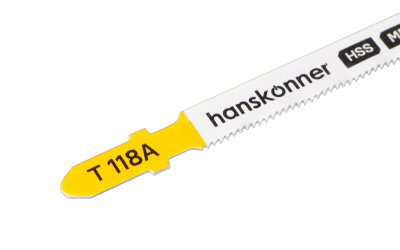 H02-118A Пилки для лобзика по мет. 2шт тонк.прям.рез (лист 1-3мм,проф.10-30мм) Hanskonner