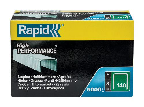 Широкие скобы, супертвердые, профессиональные тип 140 (G / 11 / 57), 5000 шт RAPID 8 мм