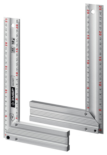 Жесткий столярный угольник с усиленным алюминиевым полотном ЗУБР ЭКСПЕРТ 250 мм