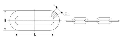 Цепь длиннозвенная, DIN 763, оцинкованная сталь, d=8мм, L=18м, ЗУБР Профессионал