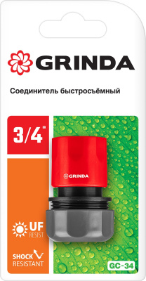 Соединитель GRINDA из ударопрочной пластмассы, 3/4"