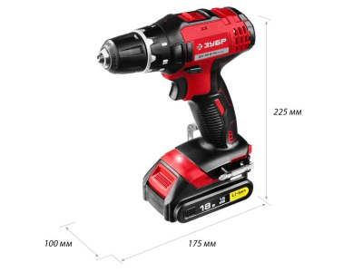 Дрель-шуруповерт 18 В, Li-Ion, 2 АКБ, ЗУБР