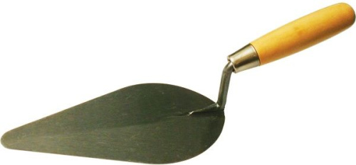 Кельма лепесток, ЛЮКС высокоуглеродистая сталь 200мм деревянная ручка Политех
