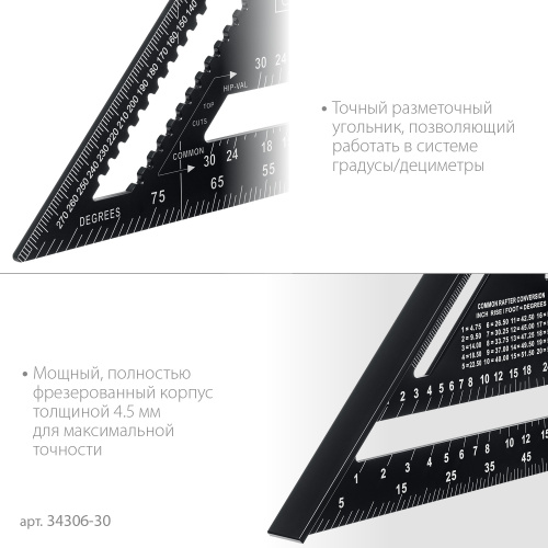 Универсальный кровельный угольник STAYER Rafter 5-в-1 305 мм 34306-30