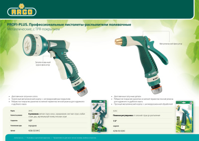 Пистолет-распылитель RACO "Profi-Plus" металлический, с соединителем, 1/2"