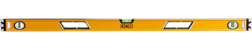 Уровень JCB коробчатый, магнитный, 3 ампулы, крашенный, с ручками, 0,5мм/м, 120см