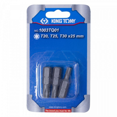 Набор вставок (бит) 1/4", TORX, Т20, Т25, Т30, 3 предмета KING TONY