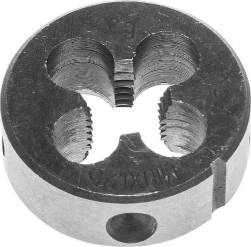 Плашка ЗУБР "МАСТЕР" круглая ручная для нарезания метрической резьбы, мелкий шаг, М10 x 1, 25