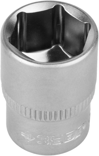 Головка торцовая ЗУБР "МАСТЕР" (1/4"), Cr-V, FLANK, хроматированное покрытие, 10 мм 