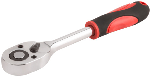 Вороток (трещотка), механизм легированная сталь 40Cr, пластиковая прорезиненная ручка, 1/2", 24 зубц