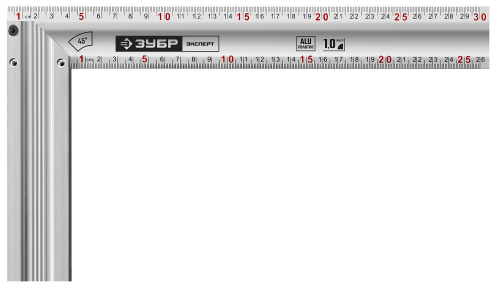 Жесткий столярный угольник с усиленным алюминиевым полотном ЗУБР ЭКСПЕРТ 300 мм