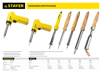 Паяльник STAYER "MASTER" MAXTerm, 55310-100, 100 Вт, клин