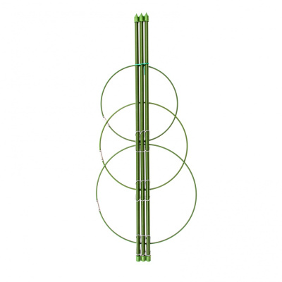 Поддержка для растений круглая h 45см, металл в пластике, 3кольца Palisad