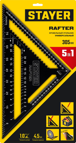 Универсальный кровельный угольник STAYER Rafter 5-в-1 305 мм 34306-30