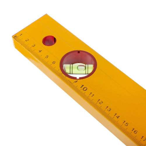Уровень алюминиевый "Yellow", коробчатый корпус, 3 акриловых глазка, линейка, 600мм, РемоКолор