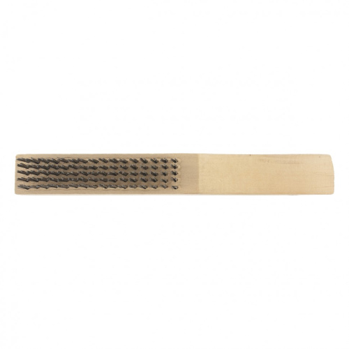 Щетка зачистная 5-и рядная, закаленная прямая проволока с деревянной ручкой Сибртех