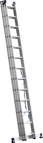 Лестница СИБИН универсальная, трехсекционная со стабилизатором, 13 ступеней