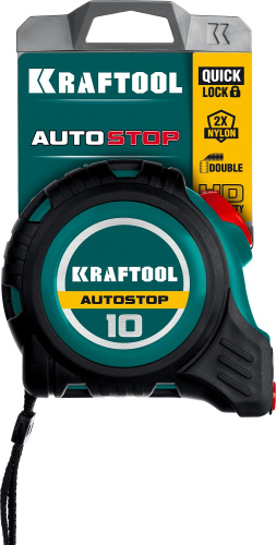 Профессиональная рулетка с автостопом KRAFTOOL AutoStop 10м / 25мм