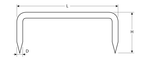 Скоба строительная кованая, 200 х 70 х 8мм, 100 шт, ЗУБР