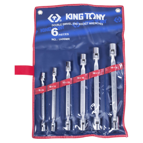 Набор торцевых ключей с шарниром, 8-19 мм, 6 предметов KING TONY