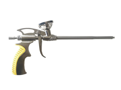 Пистолет для монтажной пены корпус и адаптер алюминиевый, металлический курок, шток 19,5см, РемоКоло
