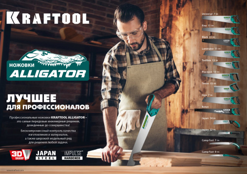 Ножовка KRAFTOOL Expert KraftMax TOOLBOX, многоцелевая, с точным резом 13 /14 TPI, 350мм 15227-35