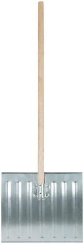 Лопата для уборки снега тротуарная стальная оцинкованная, деревянный черенок 425х370x1390 мм