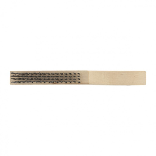 Щетка зачистная 4-х рядная, закаленная прямая проволока с деревянной ручкой Сибртех