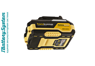 HBP2004 аккумулятор Hanskonner PLATINUM 18 В, 1BatterySystem, 4.0 Ач, USB-разъем, блистер