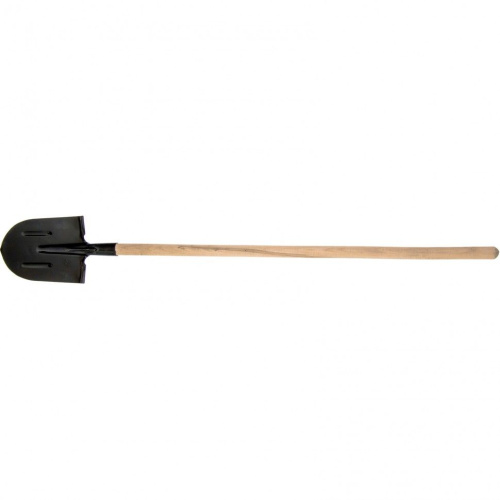 Лопата штыковая с ребрами жесткости, деревянный черенок Россия 61453