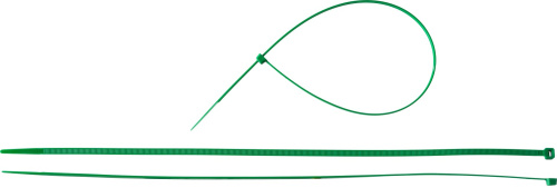 Кабельные стяжки зеленые КС-З1, 4.8 x 400 мм, 100 шт, нейлоновые, ЗУБР