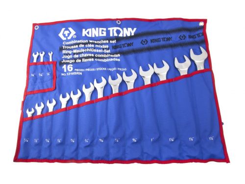 Набор комбинированных ключей, 1/4"-1&1/4", 16 предметов KING TONY