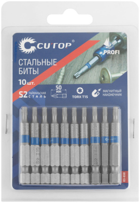 Биты стальные, 10 шт., CUTOP Profi, TORX T15, 50 мм